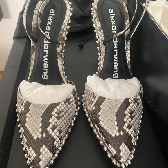 Alexander Wang Rina Snake Print Emboss Heels (Size 38) - Picture 6 of 7